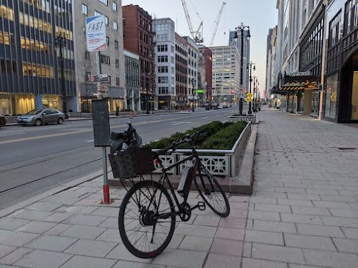 My bike at a FAST stop along Woodward Avenue