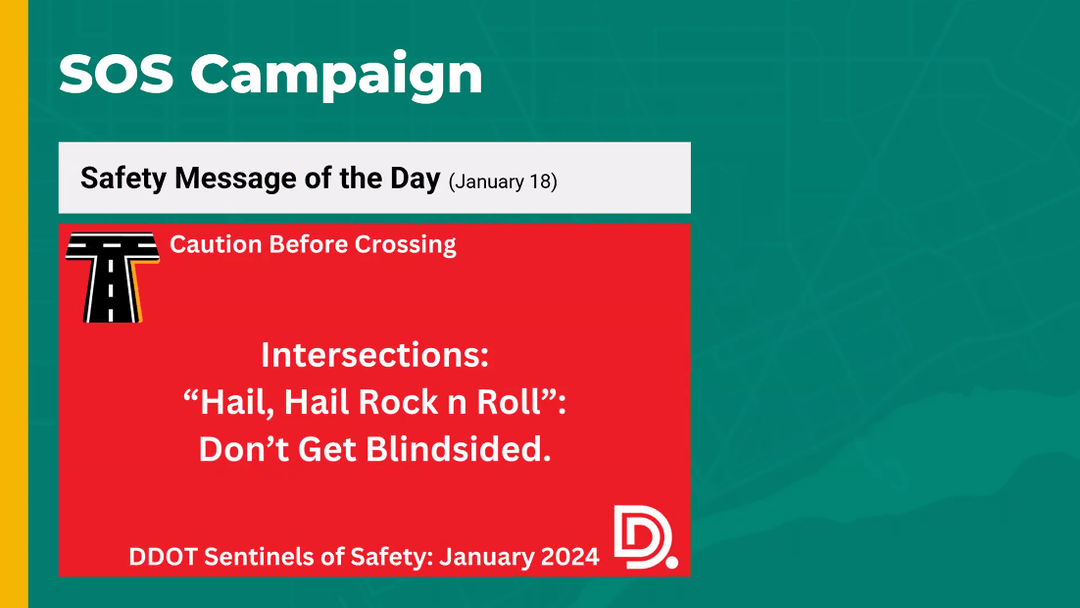 Safety Message of the Day: "Hail, Hail Rock 'n' Roll: Don't get blindsided at intersections"