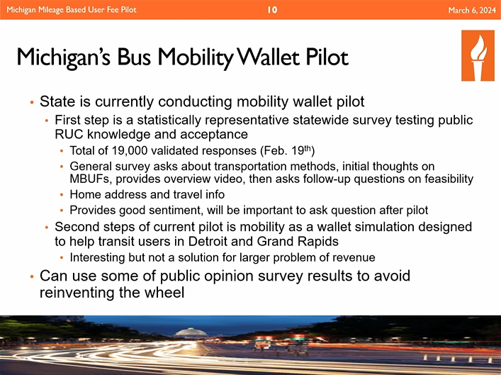 Total of 19,000 validated responses as of February 19th, second steps of current pilot is a simulation designed to help transit users in Detroit and Grand Rapids