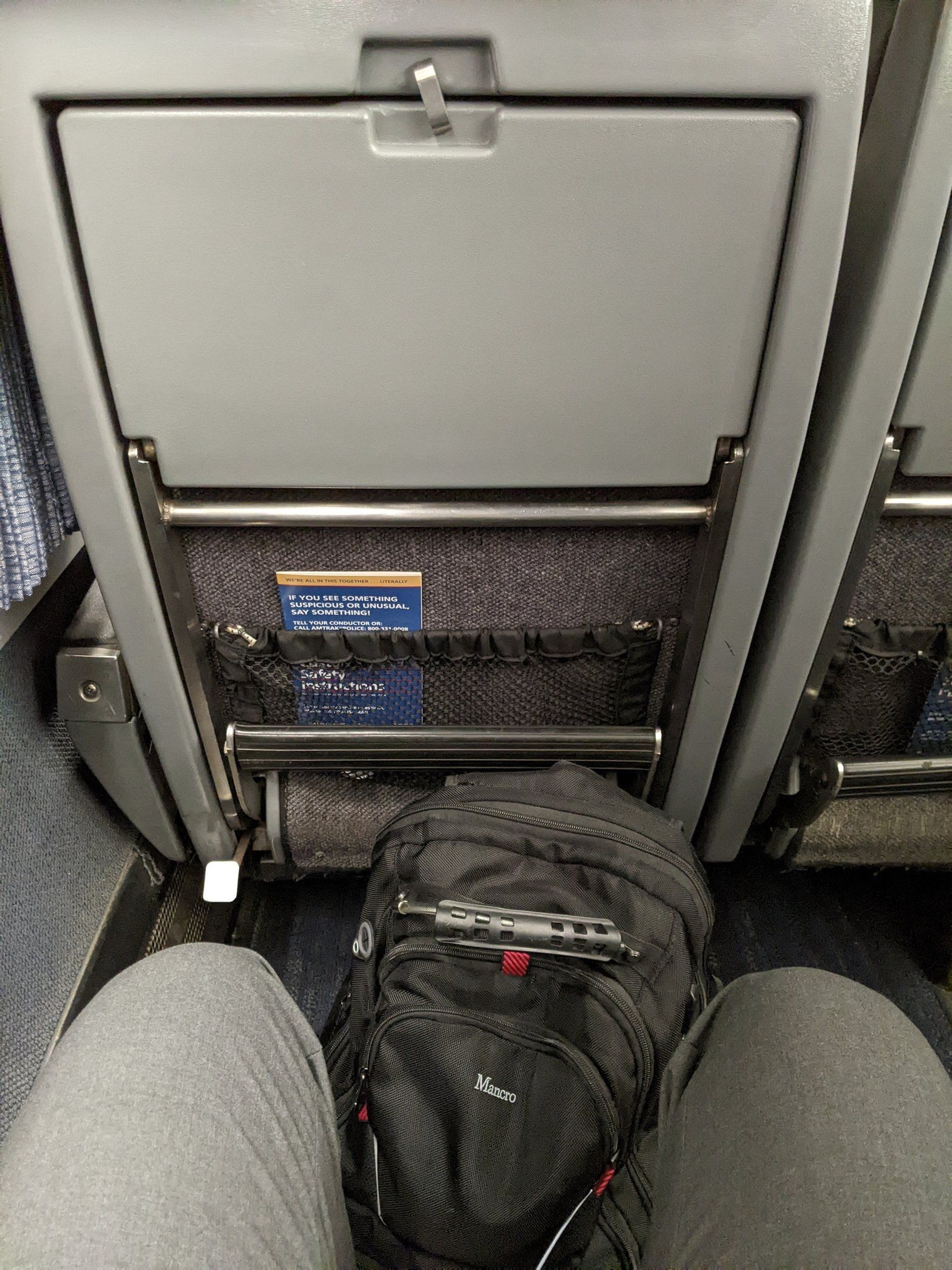 Backpack under my seat