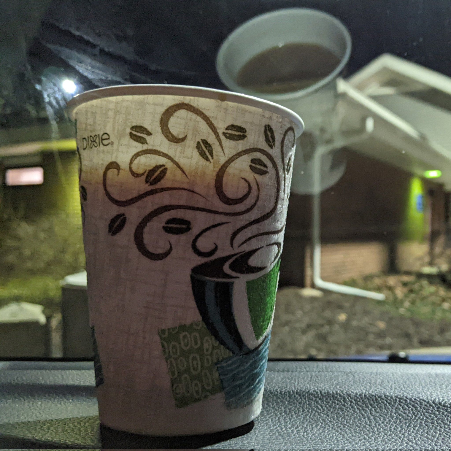 Paper coffee cup from Dundee Welcome Center