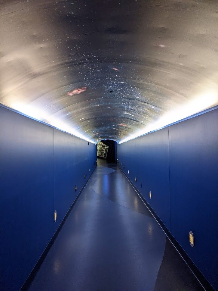 Space-themed underground tunnel