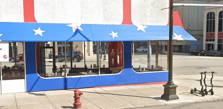 American Coney Island’s blue awning with white stars