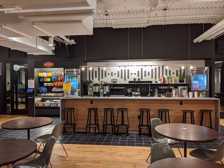 The snack bar inside the Suite 500 WeWork.