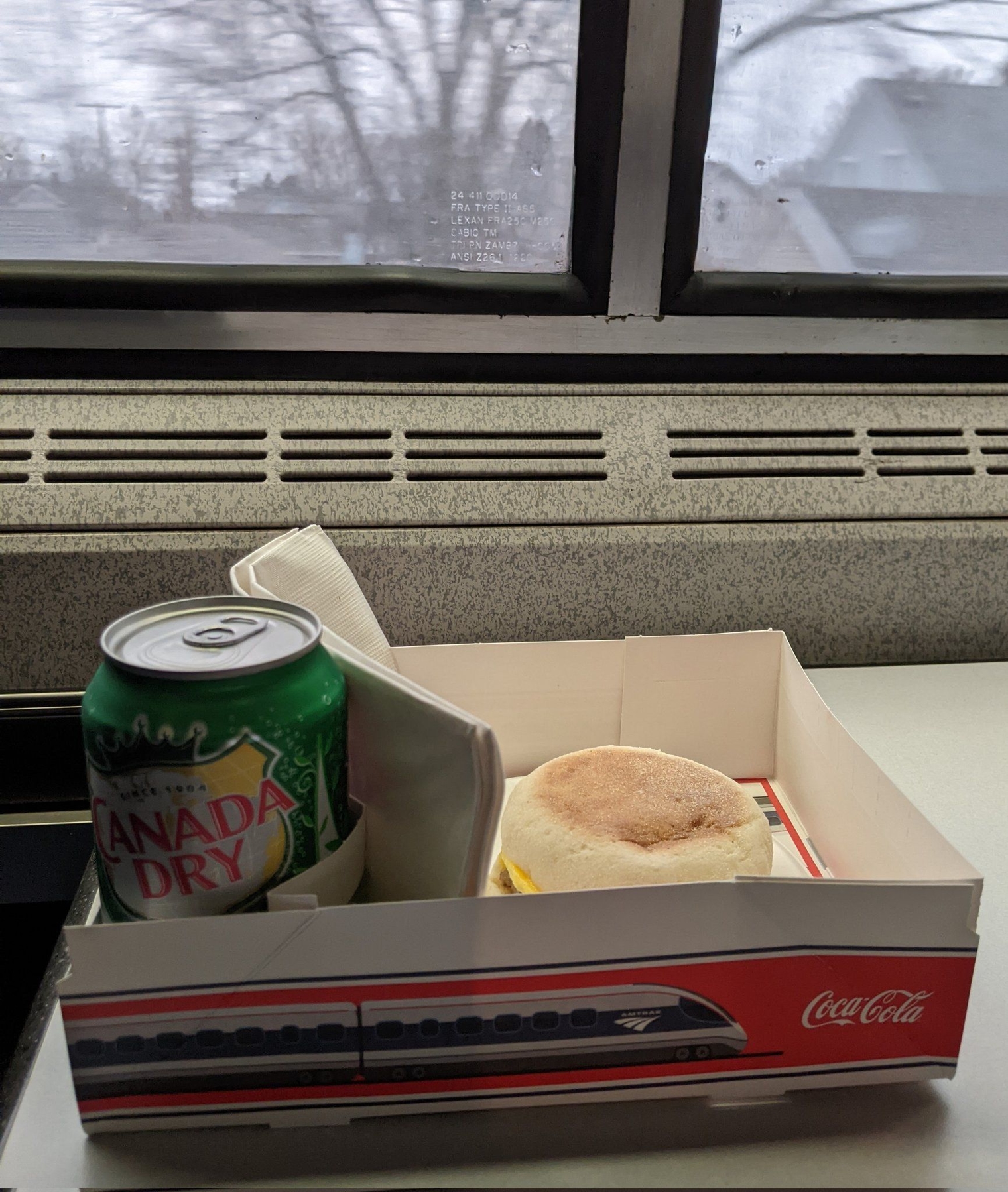 Canada Dry and an egg sandwich