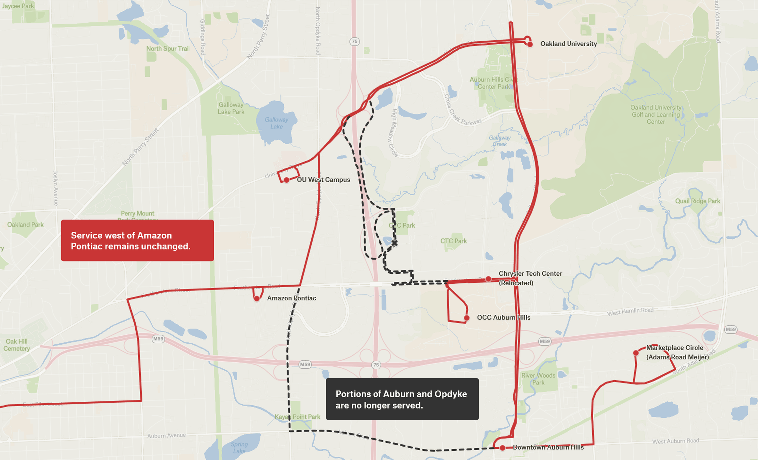 Map of Route 790, showing the extension to Marketplace Circle Meijer and Walmart