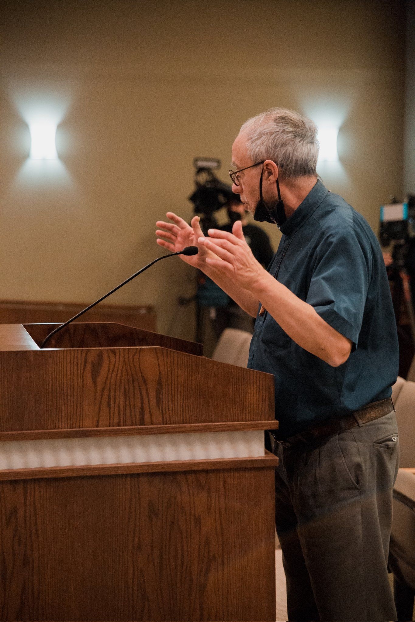 Brother Tom addressing Auburn Hills City Council in February 2022