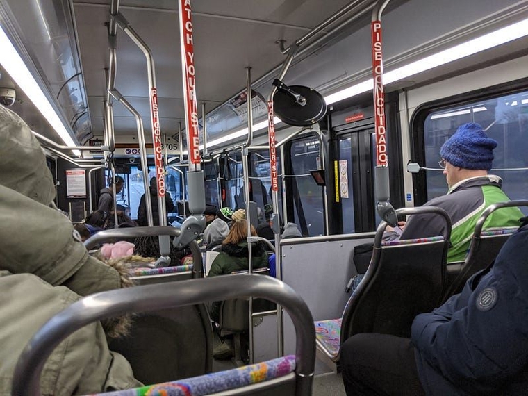 FAST bus interior with every seat filled