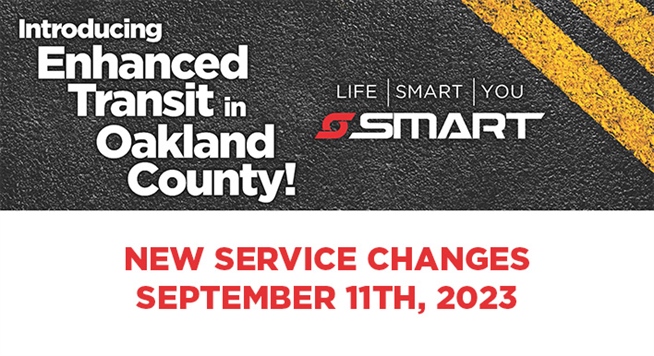 Introducing enhanced transit in Oakland County! New service changes September 11th, 2023